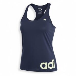 New Adidas Navy Blue Climalite Racerback Tank Top Sport Essentials Logo Size M